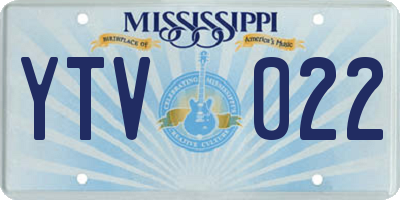MS license plate YTV022