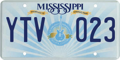MS license plate YTV023