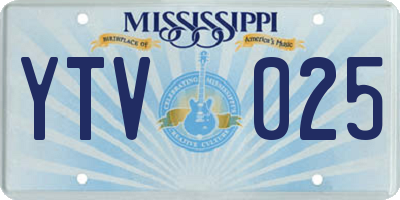 MS license plate YTV025
