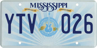 MS license plate YTV026