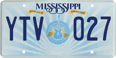 MS license plate YTV027