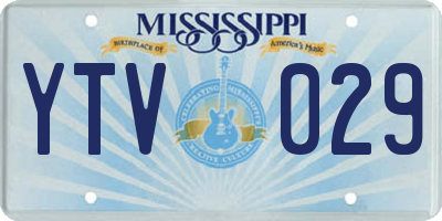 MS license plate YTV029
