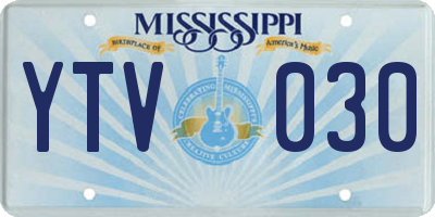 MS license plate YTV030