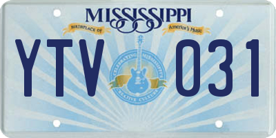 MS license plate YTV031