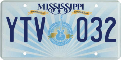 MS license plate YTV032