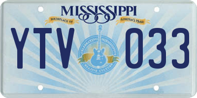 MS license plate YTV033