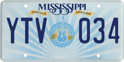 MS license plate YTV034