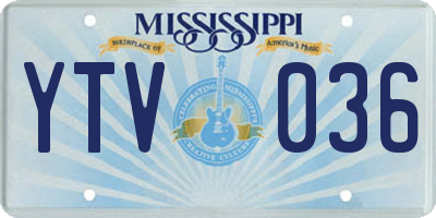 MS license plate YTV036