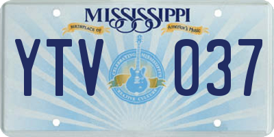 MS license plate YTV037
