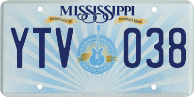 MS license plate YTV038