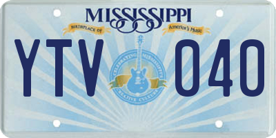 MS license plate YTV040