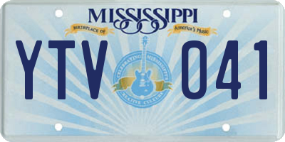 MS license plate YTV041