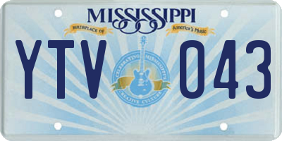 MS license plate YTV043