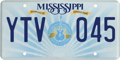 MS license plate YTV045