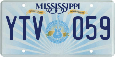 MS license plate YTV059