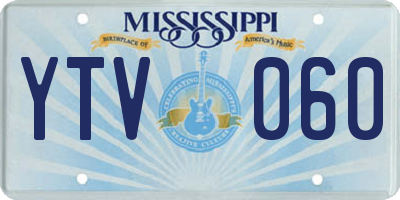 MS license plate YTV060