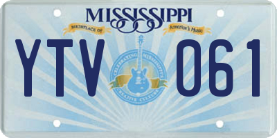 MS license plate YTV061