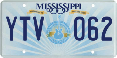 MS license plate YTV062