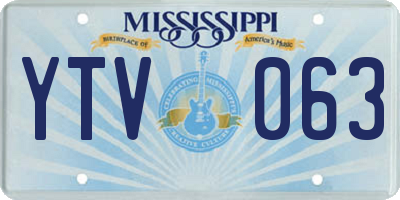 MS license plate YTV063
