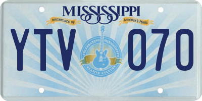 MS license plate YTV070