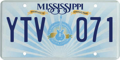 MS license plate YTV071