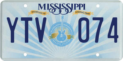 MS license plate YTV074
