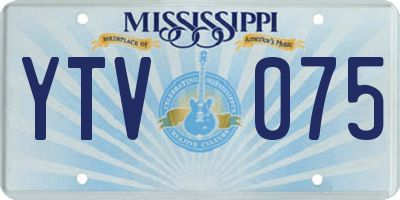 MS license plate YTV075