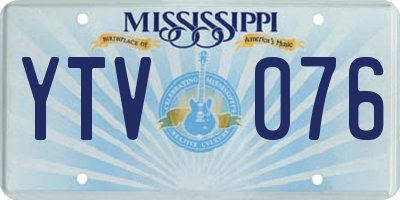 MS license plate YTV076