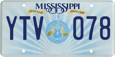 MS license plate YTV078