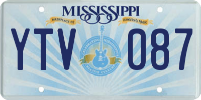 MS license plate YTV087
