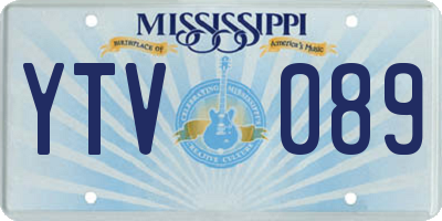 MS license plate YTV089