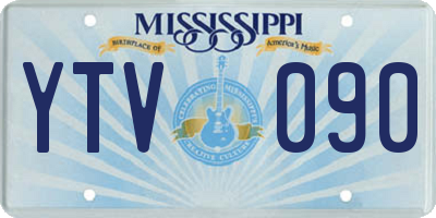 MS license plate YTV090