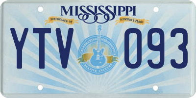 MS license plate YTV093