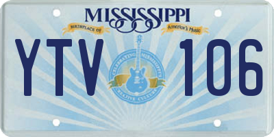 MS license plate YTV106