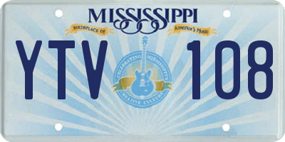 MS license plate YTV108