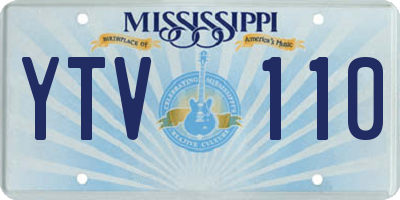 MS license plate YTV110