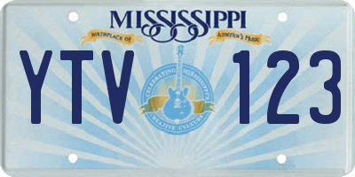 MS license plate YTV123