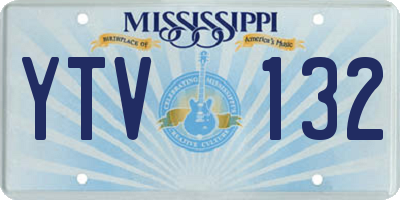MS license plate YTV132