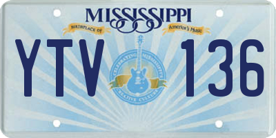 MS license plate YTV136