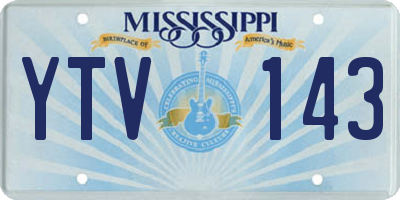 MS license plate YTV143