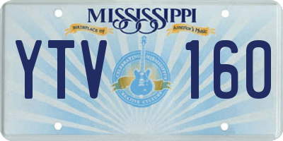 MS license plate YTV160