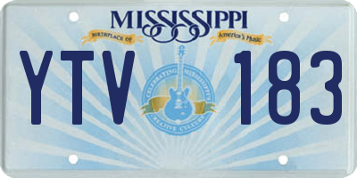 MS license plate YTV183
