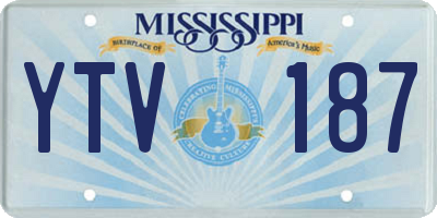 MS license plate YTV187
