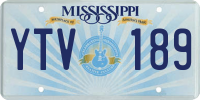 MS license plate YTV189