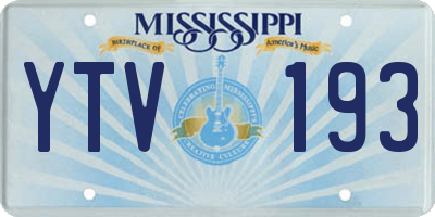 MS license plate YTV193