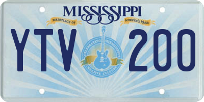 MS license plate YTV200
