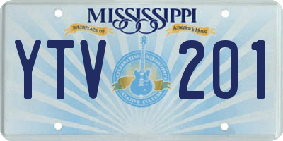 MS license plate YTV201