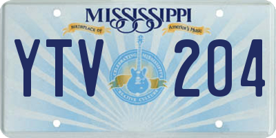 MS license plate YTV204