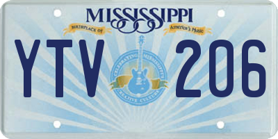 MS license plate YTV206