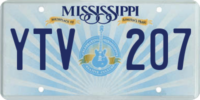 MS license plate YTV207